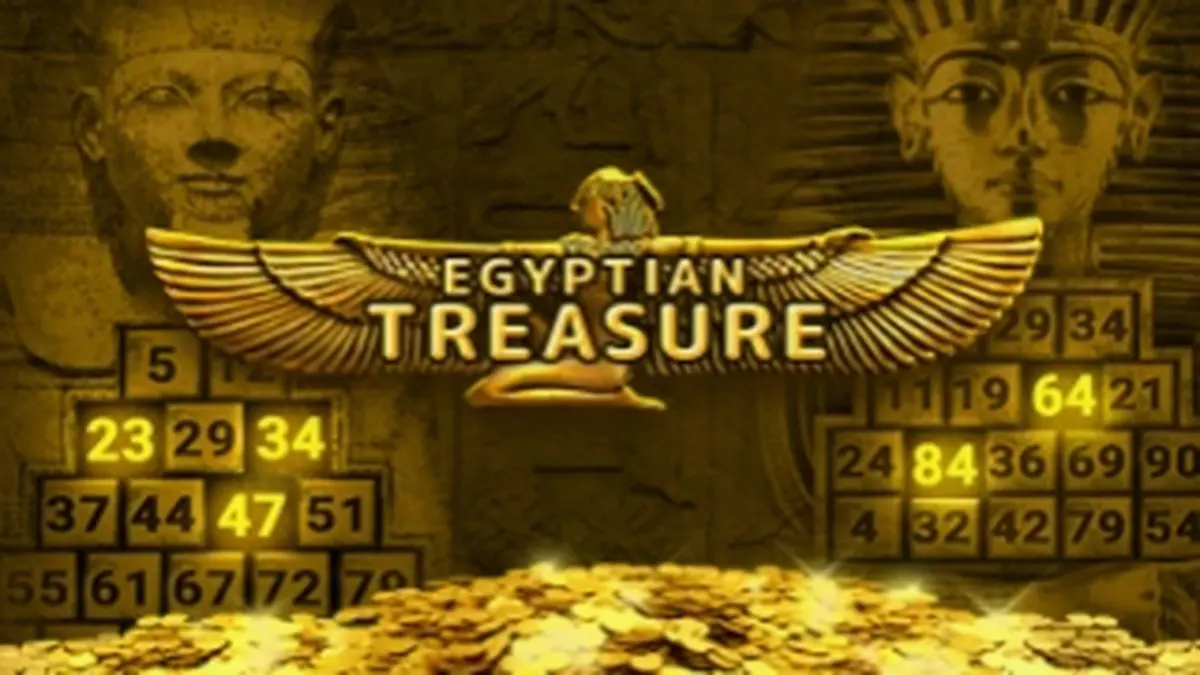 Interface de jogo do slot Egyptian Treasure com temática egípcia